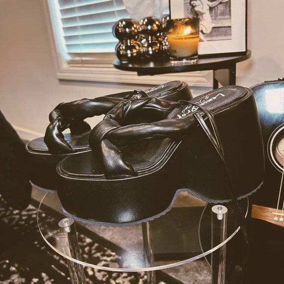 Dolls Kill Puffy Platforms with calf ties | SIZE 10 - Picture 3 of 7